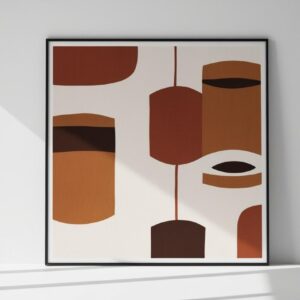 “Framed African art print with minimalist border, clean white background, product preview for decor store, no shadow”